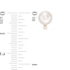 Thumbnail Image 2 of IMPERIAL® 6.5-7.0mm Cultured Akoya Pearl and 0.04 CT. T.W. Diamond Stud Earrings in 14K Gold