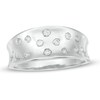 Thumbnail Image 1 of 0.145 CT. T.W. Diamond Scatter Concave Ring in 10K White Gold