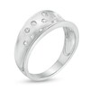 Thumbnail Image 2 of 0.145 CT. T.W. Diamond Scatter Concave Ring in 10K White Gold