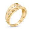 Thumbnail Image 2 of 0.145 CT. T.W. Diamond Scatter Concave Ring in 10K Gold