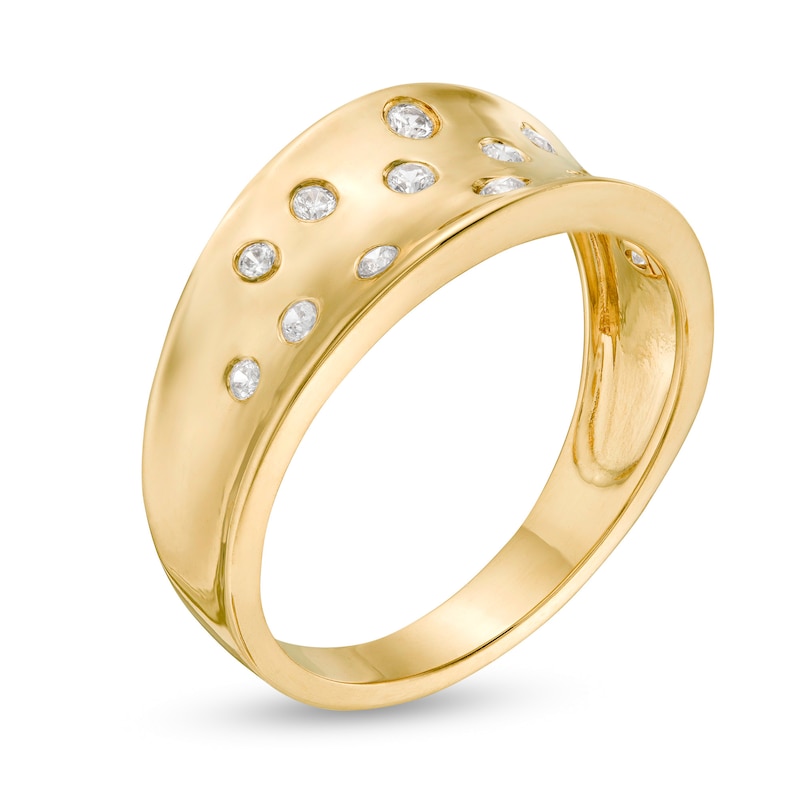 Main Image 2 of 0.145 CT. T.W. Diamond Scatter Concave Ring in 10K Gold