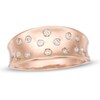 Thumbnail Image 1 of 0.145 CT. T.W. Diamond Scatter Concave Ring in 10K Rose Gold