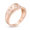Thumbnail Image 2 of 0.145 CT. T.W. Diamond Scatter Concave Ring in 10K Rose Gold