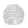 Thumbnail Image 0 of 2.93 CT. T.W. Diamond Cushion Frame Three-Piece Bridal Set in 14K White Gold