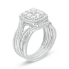 Thumbnail Image 3 of 1.00 CT. T.W. Composite Diamond Cushion Frame Three Piece Bridal Set in 10K Gold
