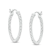 Thumbnail Image 0 of 0.25 CT. T.W. Diamond Inside-Out Hoop Earrings in Sterling Silver