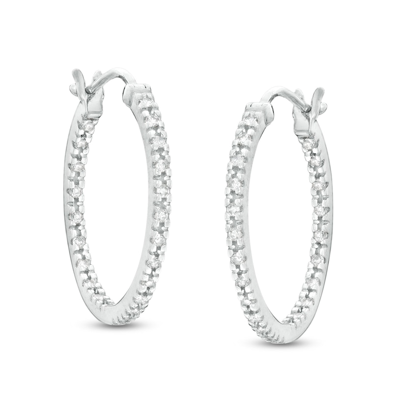 0.25 CT. T.W. Diamond Inside-Out Hoop Earrings in Sterling Silver