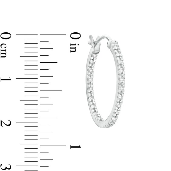 0.25 CT. T.W. Diamond Inside-Out Hoop Earrings in Sterling Silver