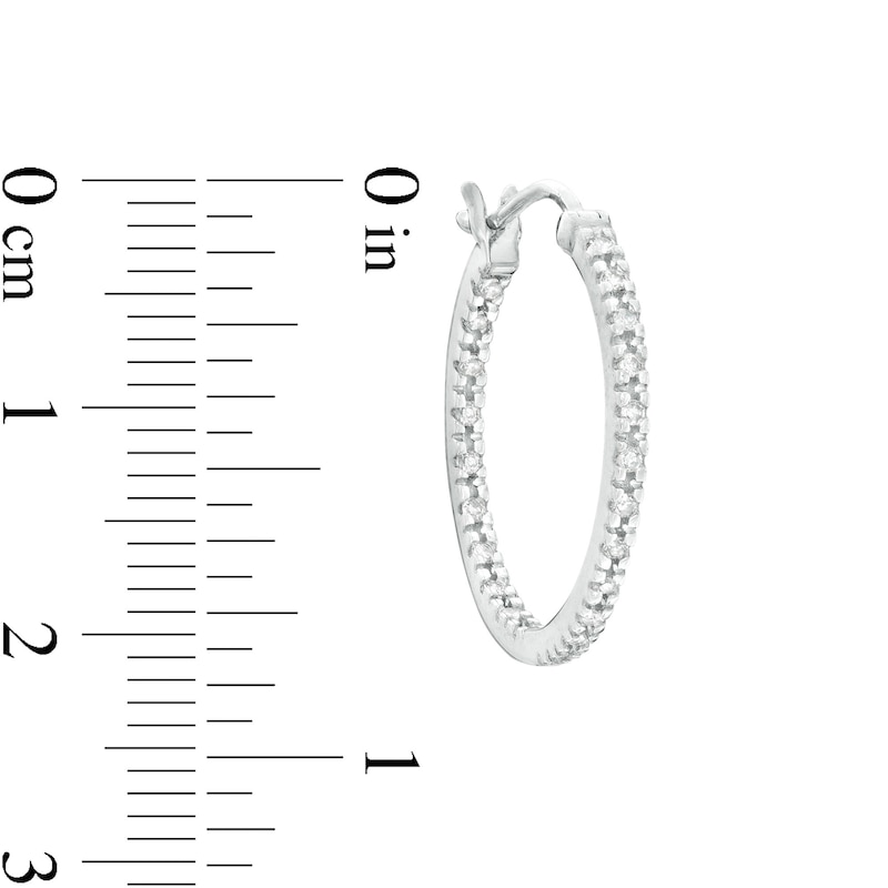 0.25 CT. T.W. Diamond Inside-Out Hoop Earrings in Sterling Silver|Peoples Jewellers
