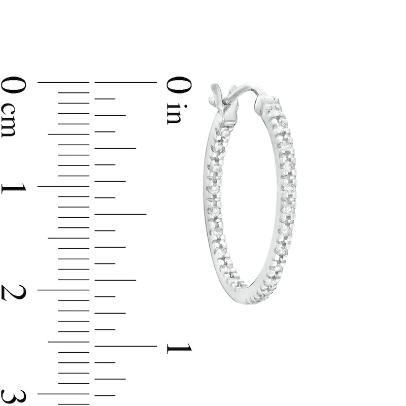 0.25 CT. T.W. Diamond Inside-Out Hoop Earrings in Sterling Silver