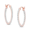 Thumbnail Image 0 of 0.25 CT. T.W. Diamond Inside-Out Hoop Earrings in Sterling Silver with 10K Rose Gold Plate