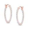 0.25 CT. T.W. Diamond Inside-Out Hoop Earrings in Sterling Silver with 10K Rose Gold Plate