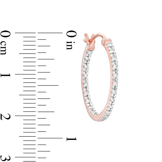 0.25 CT. T.W. Diamond Inside-Out Hoop Earrings in Sterling Silver with 10K Rose Gold Plate