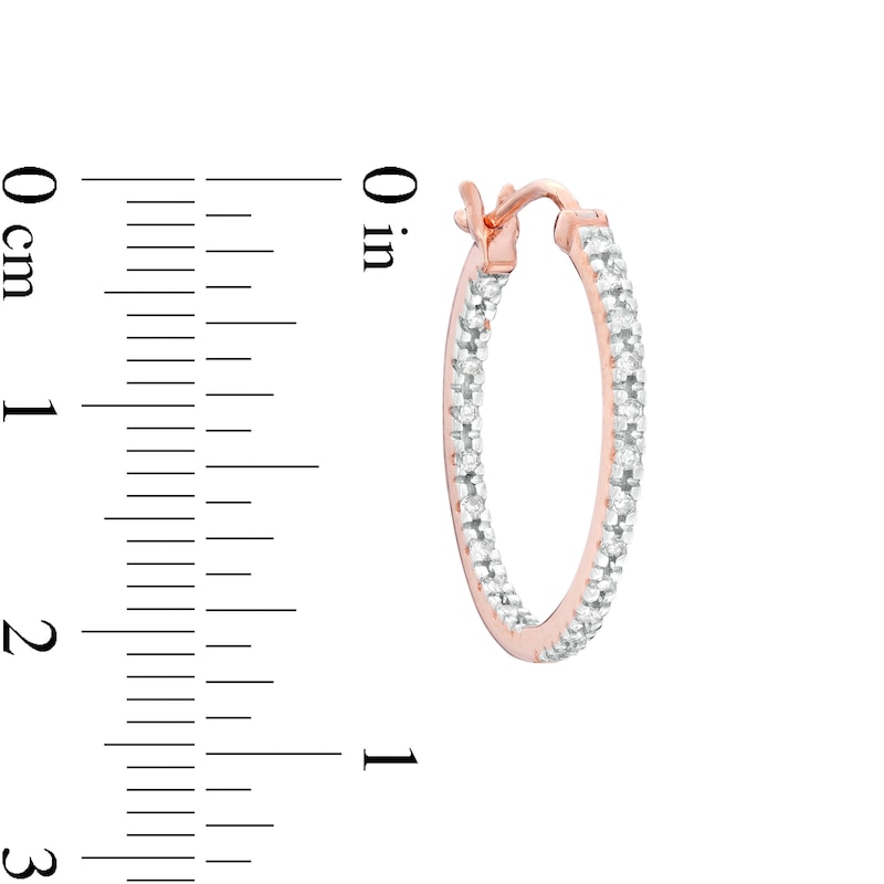 0.25 CT. T.W. Diamond Inside-Out Hoop Earrings in Sterling Silver with 10K Rose Gold Plate