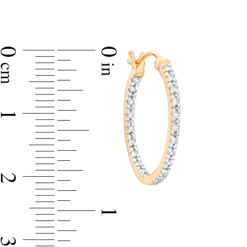0.25 CT. T.W. Diamond Inside-Out Hoop Earrings in Sterling Silver with 10K Gold Plate