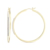 Thumbnail Image 1 of 0.15 CT. T.W. Diamond Hoop Earrings in Sterling Silver with Yellow Rhodium Plate