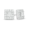 Thumbnail Image 1 of Vera Wang Men 0.95 CT. T.W. Square-Cut Diamond Frame Stud Earrings in 10K White Gold