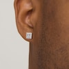 Thumbnail Image 2 of Vera Wang Men 0.95 CT. T.W. Square-Cut Diamond Frame Stud Earrings in 10K White Gold
