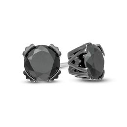 Vera Wang Men 1.95 CT. T.W. Black Diamond Solitaire Stud Earrings in Sterling Silver with Black Ruthenium