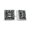 Thumbnail Image 0 of Vera Wang Men 0.95 CT. T.W. Square-Cut Black Diamond Frame Stud Earrings in Sterling Silver with Black Rhodium