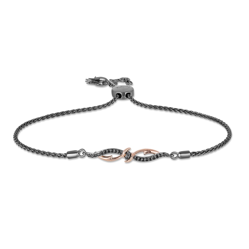 Enchanted Disney Villains Maleficent 0.13 CT. T.W. Black Diamond Bracelet in Sterling Silver and 10K Rose Gold
