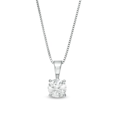 0.58 CT. Certified Canadian Diamond Solitaire Pendant in 10K White Gold (I/I3)