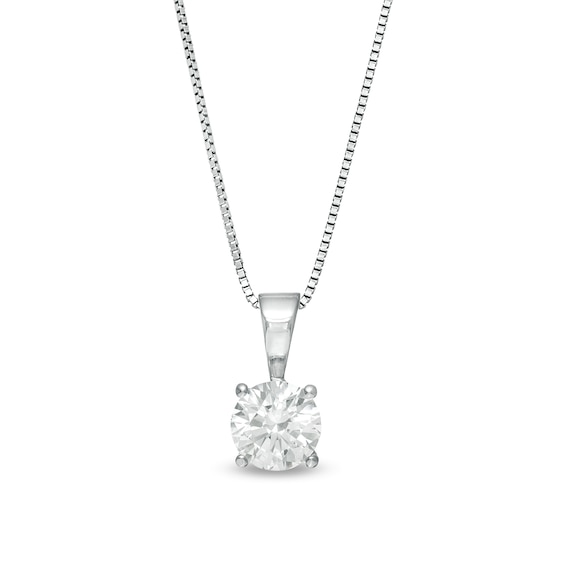 0 58 Ct Certified Canadian Diamond Solitaire Pendant In 10k White Gold I I3 Peoples Jewellers - 10k White Gold Necklace And Pendant