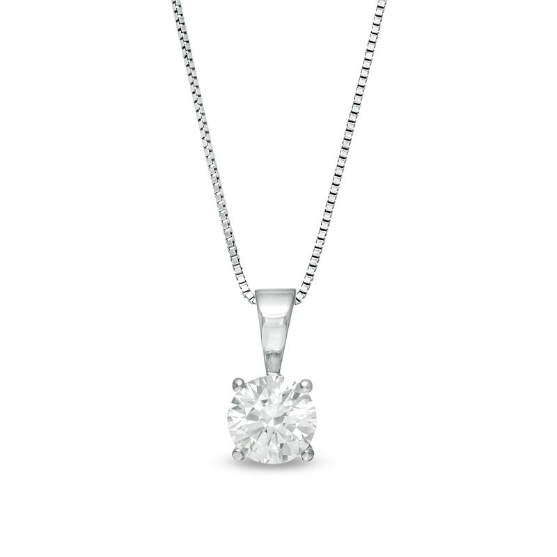Main Image 1 of 0.58 CT. Certified Canadian Diamond Solitaire Pendant in 10K White Gold (I/I3)