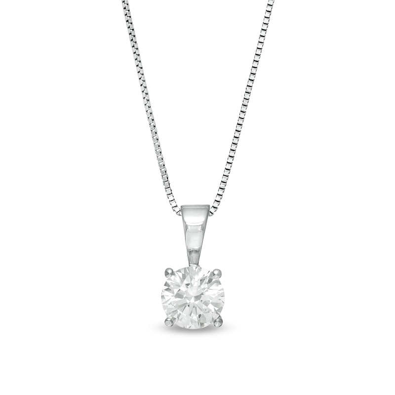 0.58 CT. Certified Canadian Diamond Solitaire Pendant in 10K White Gold (I/I3)