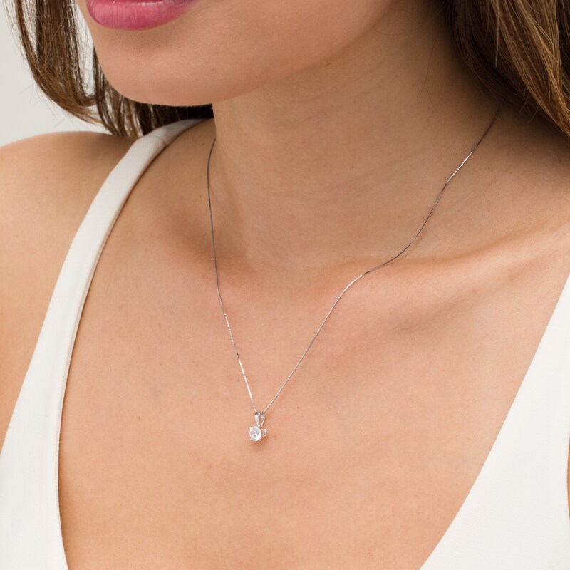 Main Image 2 of 0.58 CT. Certified Canadian Diamond Solitaire Pendant in 10K White Gold (I/I3)