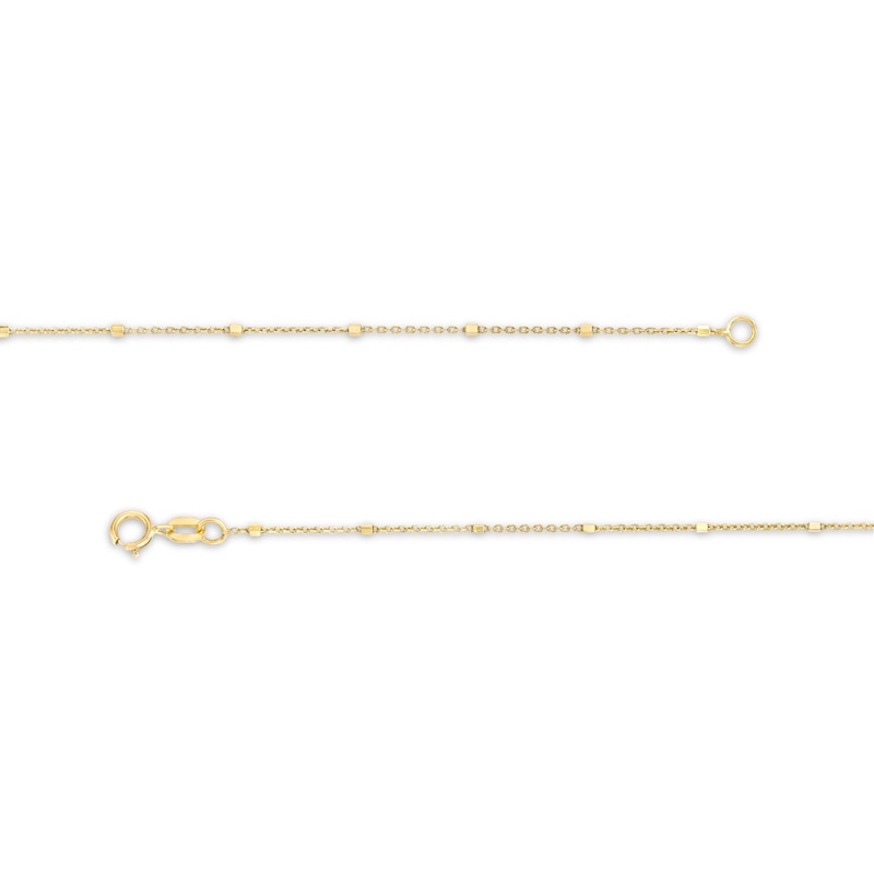 Main Image 3 of Made in Italy 025 Gauge Rolo Chain Cube Station Necklace in 14K Gold - 18"