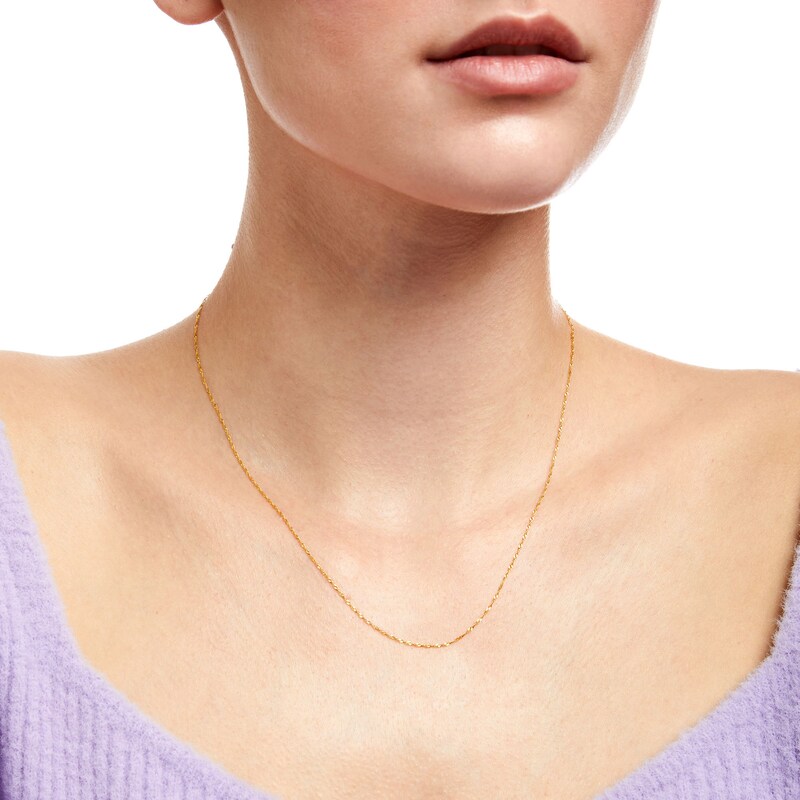 Main Image 2 of 1.0mm Singapore Chain Necklace in Solid 10K Rose Gold - 18"