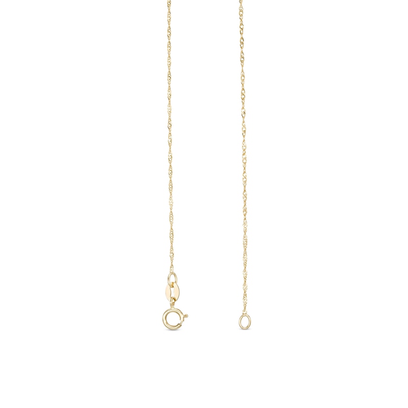 Main Image 3 of 1.0mm Singapore Chain Necklace in Solid 10K Rose Gold - 18"