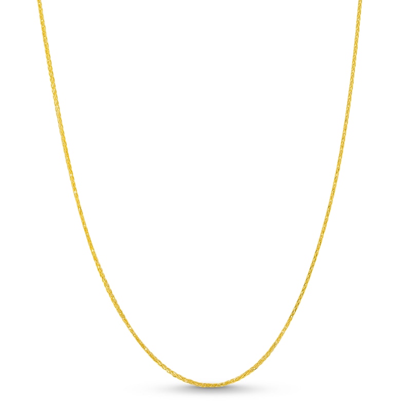 0.85mm Diamond-Cut Wheat Chain Necklace in Solid 10K Gold - 16"