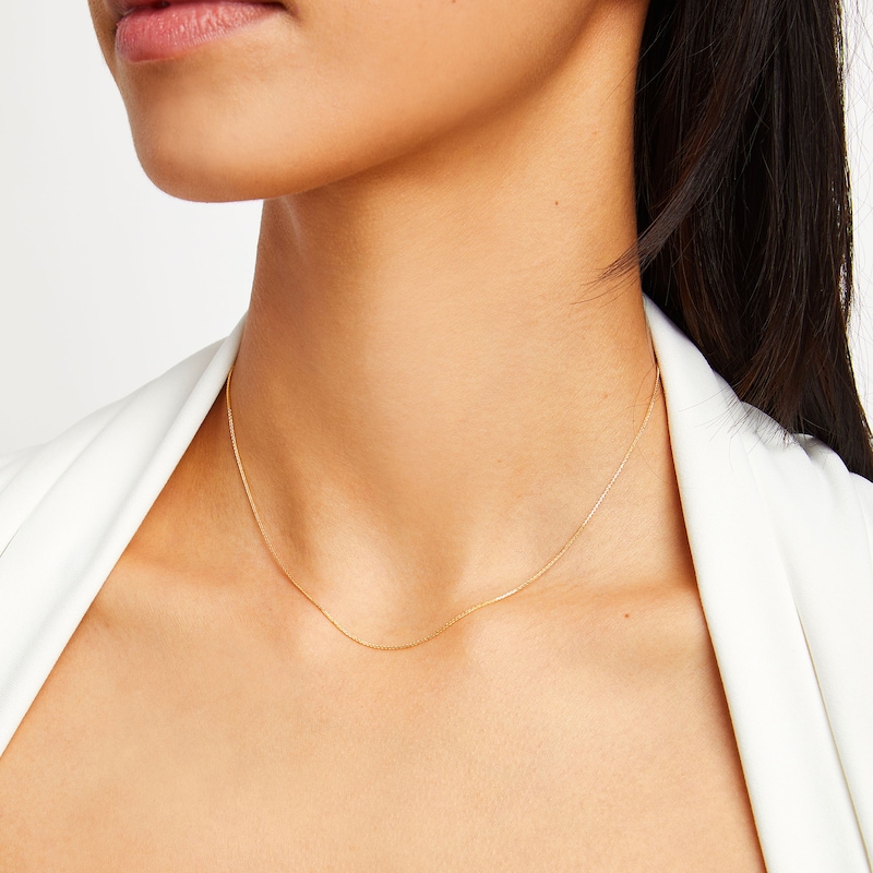 Main Image 2 of 0.85mm Diamond-Cut Wheat Chain Necklace in Solid 10K Gold - 16"