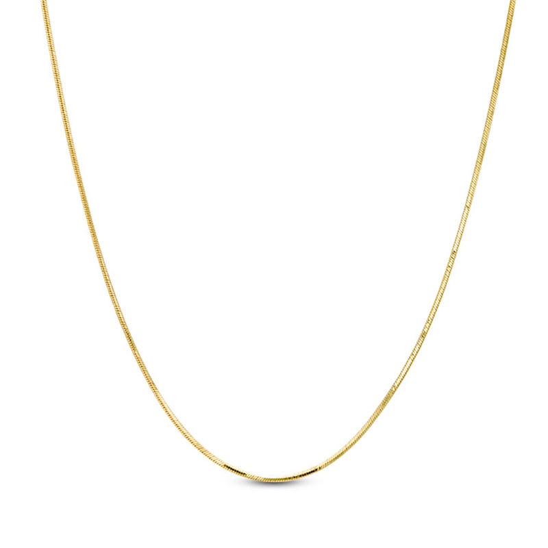 0.8mm Diamond-Cut Snake Chain Necklace in Solid 14K Gold – 22"