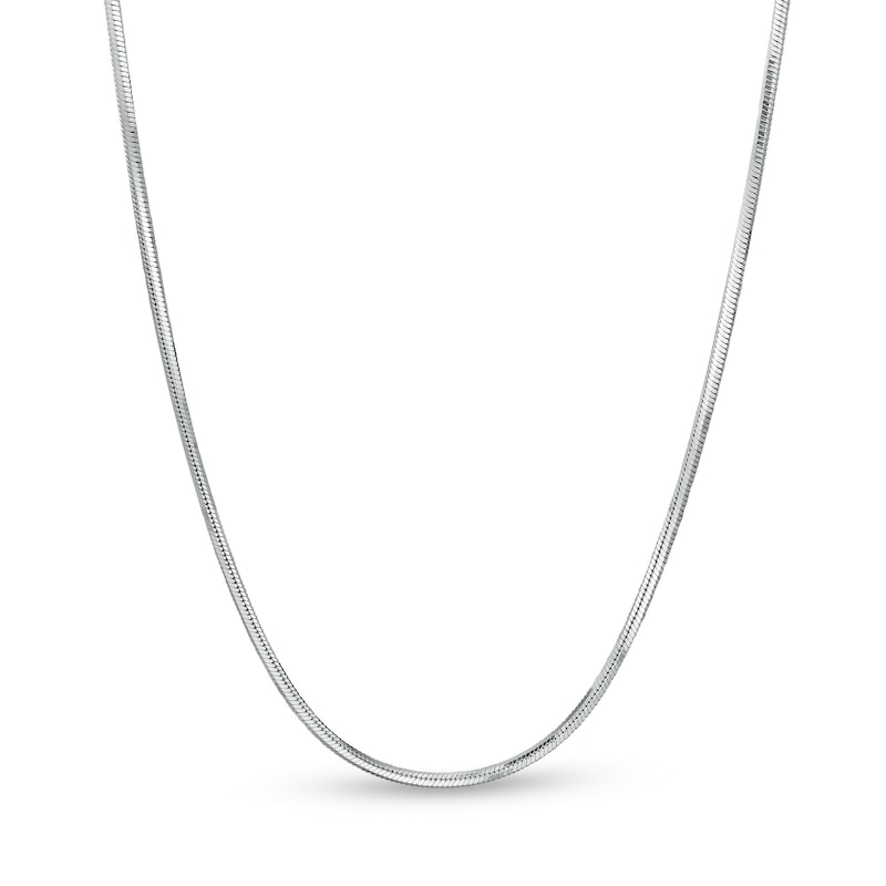 0.8mm Diamond-Cut Snake Chain Necklace in Solid 14K White Gold – 22"