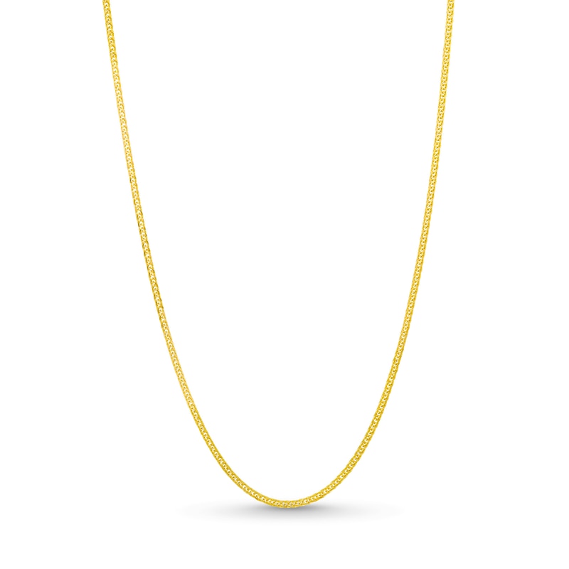 Adjustable 1.1mm Diamond-Cut Wheat Chain Necklace in Solid 14K Gold - 22"