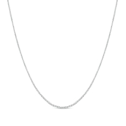 0.9mm Adjustable Diamond-Cut Solid Wheat Chain Necklace in 14K White Gold - 22&quot;