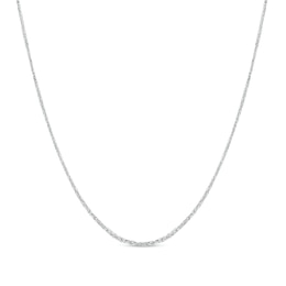 0.9mm Adjustable Diamond-Cut Wheat Chain Necklace in Solid 14K White Gold - 22"