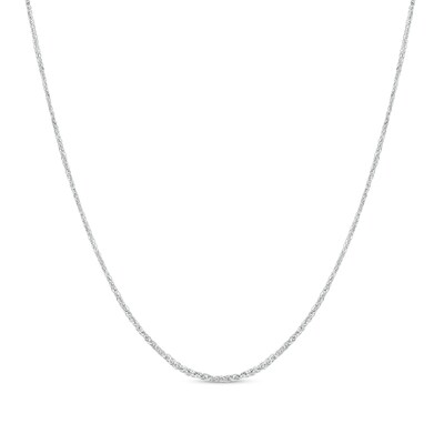 0.9mm Adjustable Diamond-Cut Wheat Chain Necklace in Solid 14K White Gold - 22"