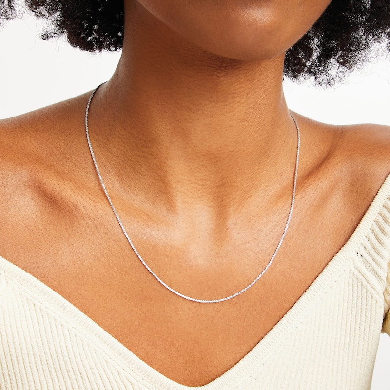 Main Image 2 of 1.4mm Diamond-Cut Sparkle Chain Necklace in Solid 10K White Gold - 20"