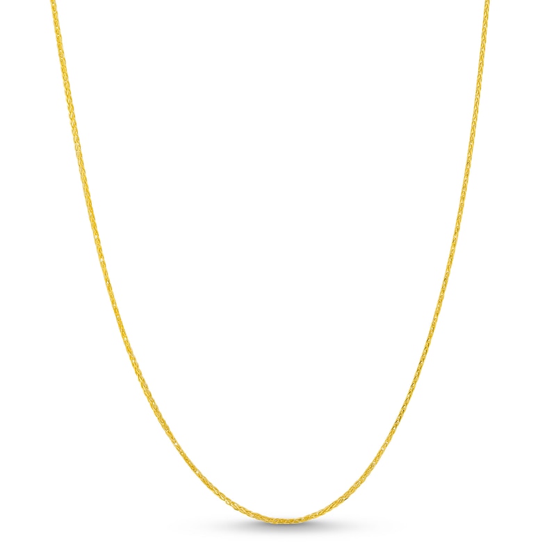 Main Image 1 of 0.85mm Diamond-Cut Wheat Chain Necklace in Solid 10K Gold - 18"