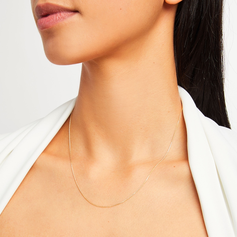 Main Image 2 of 0.85mm Diamond-Cut Wheat Chain Necklace in Solid 10K Gold - 18"