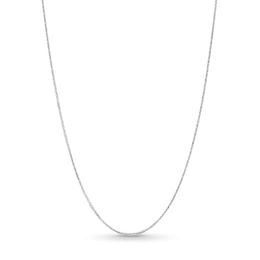 0.85mm Diamond-Cut Wheat Chain Necklace in Solid 10K White Gold - 18"