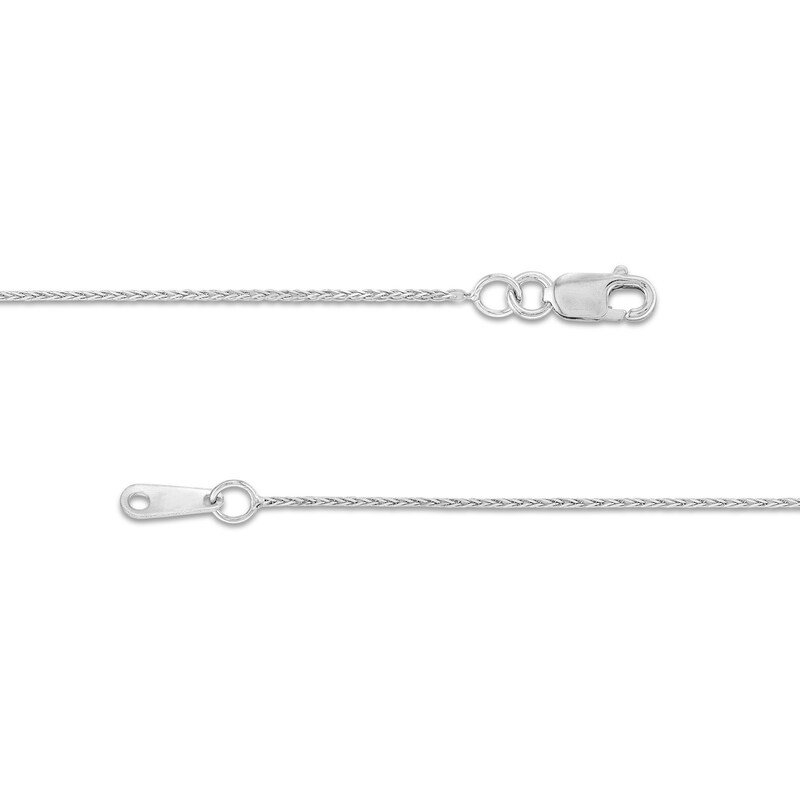 Main Image 3 of 0.85mm Diamond-Cut Wheat Chain Necklace in Solid 10K White Gold - 18"