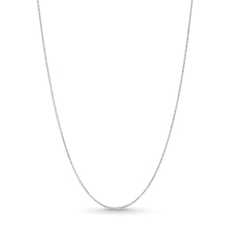 0.85mm Diamond-Cut Wheat Chain Necklace in Solid 10K White Gold - 20"