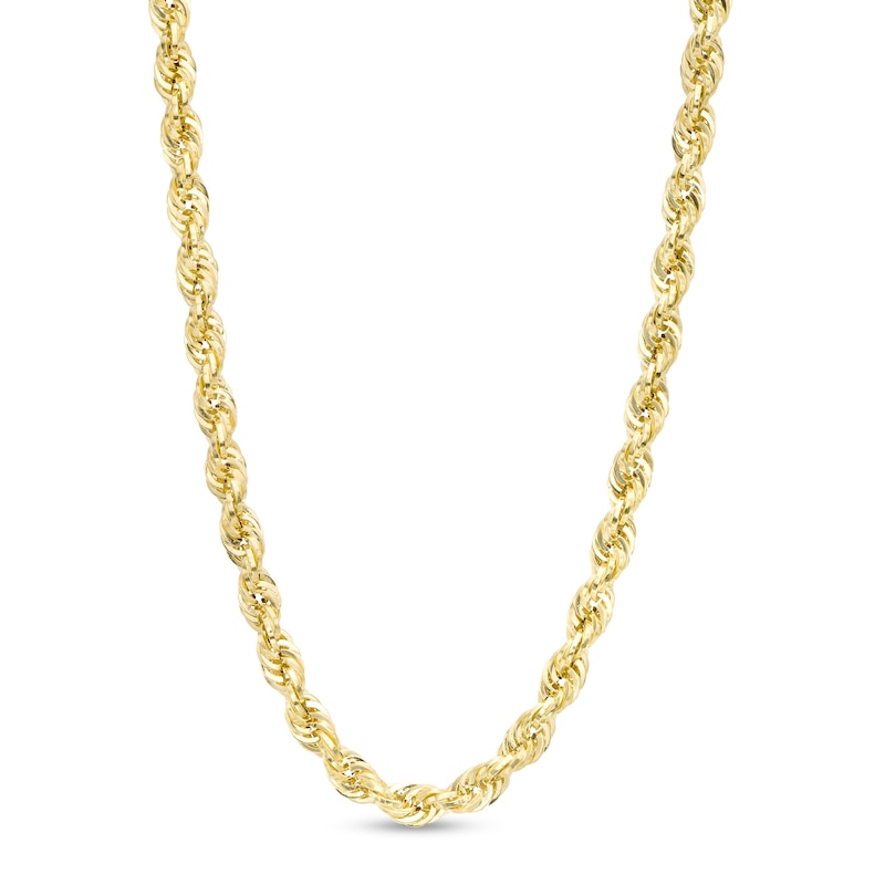 Main Image 1 of 035 Gauge Glitter Rope Chain Necklace in Hollow 14K Gold - 24"