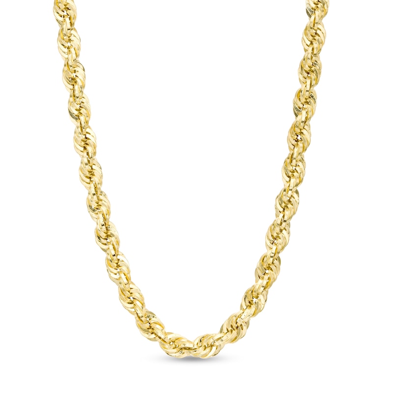 Main Image 1 of 040 Gauge Glitter Rope Chain Necklace in Hollow 14K Gold - 24"