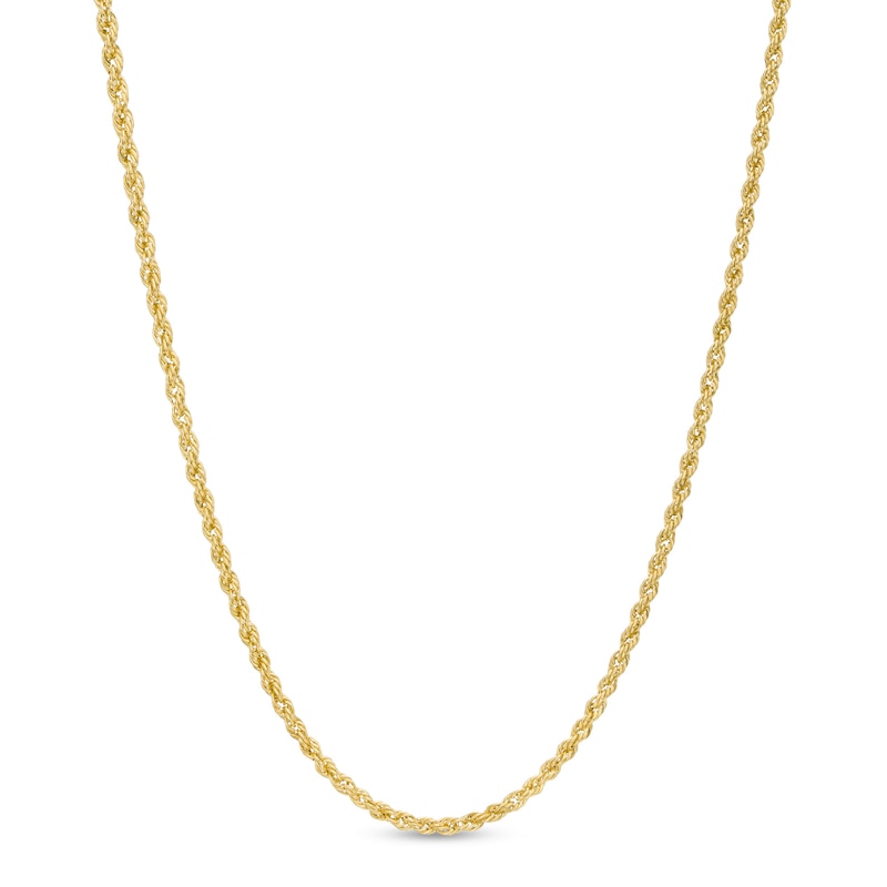 012 Gauge Glitter Rope Chain Necklace in Hollow 14K Gold - 20"